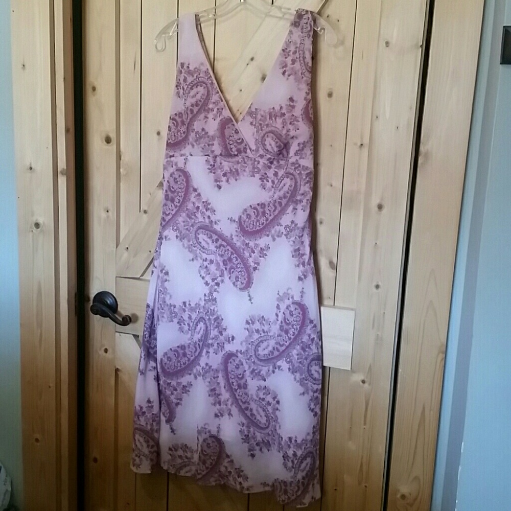 Pink paisley print sleeveless dress